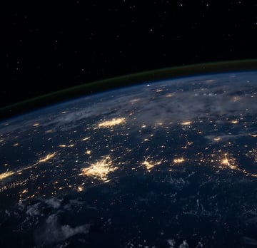 view of the earth at night